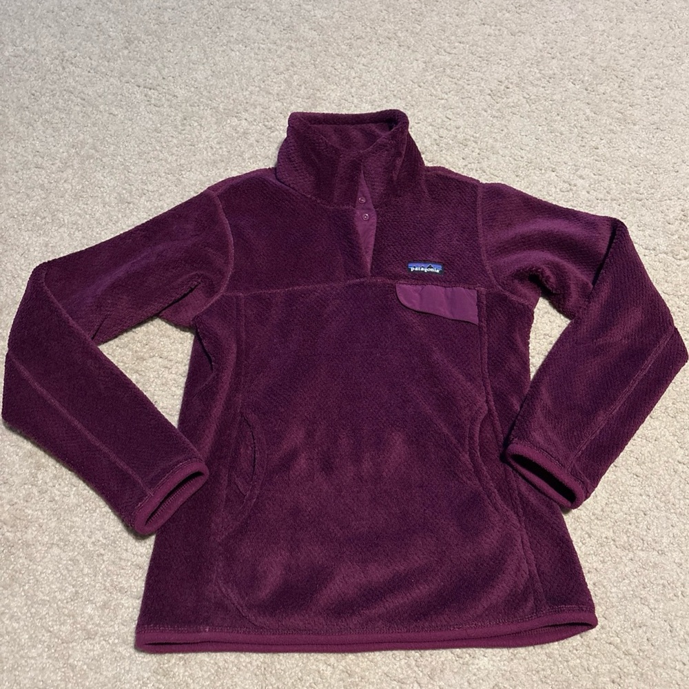 Women’s Patagonia Re-Tool Snap T Fleece Pullover Purple Deep Plum in small
